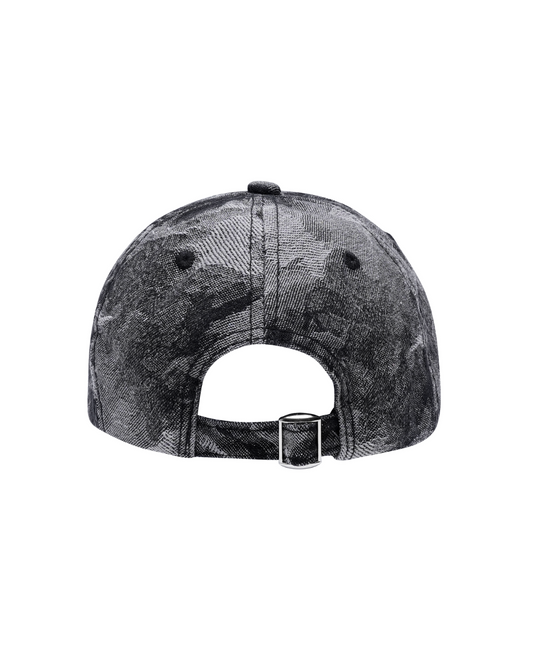 Distressed Black Camo Cap