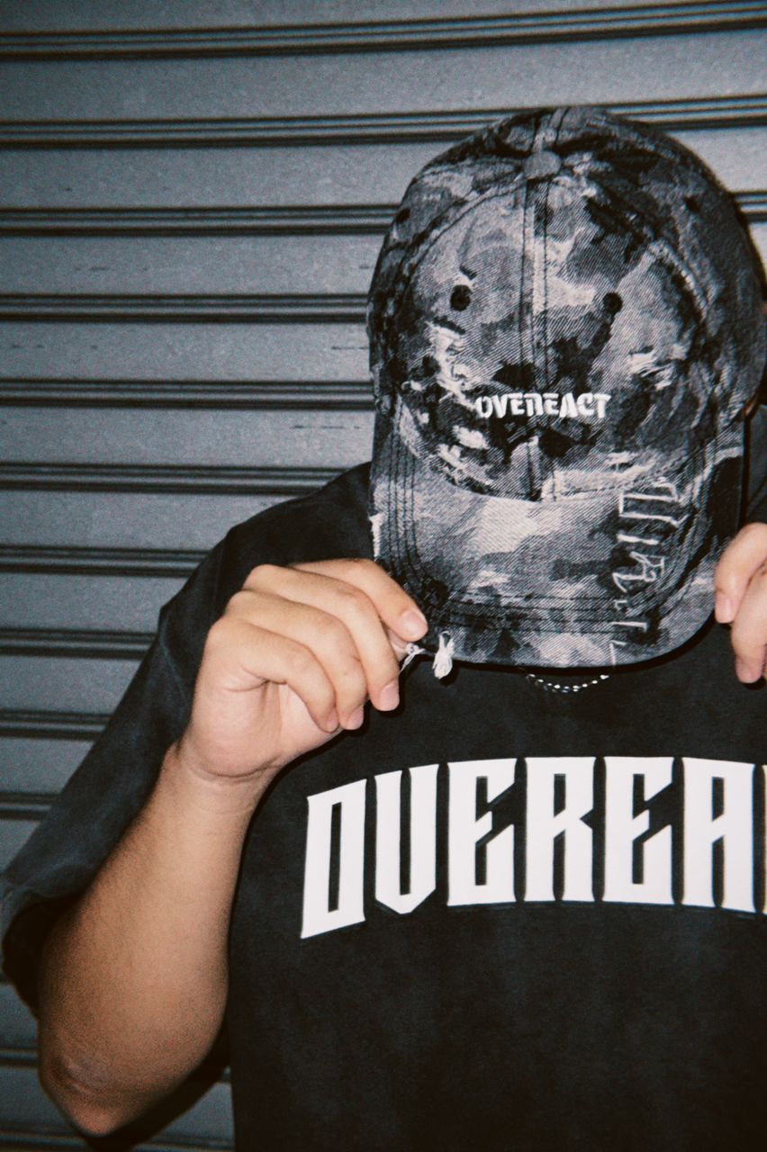 Distressed Black Camo Cap