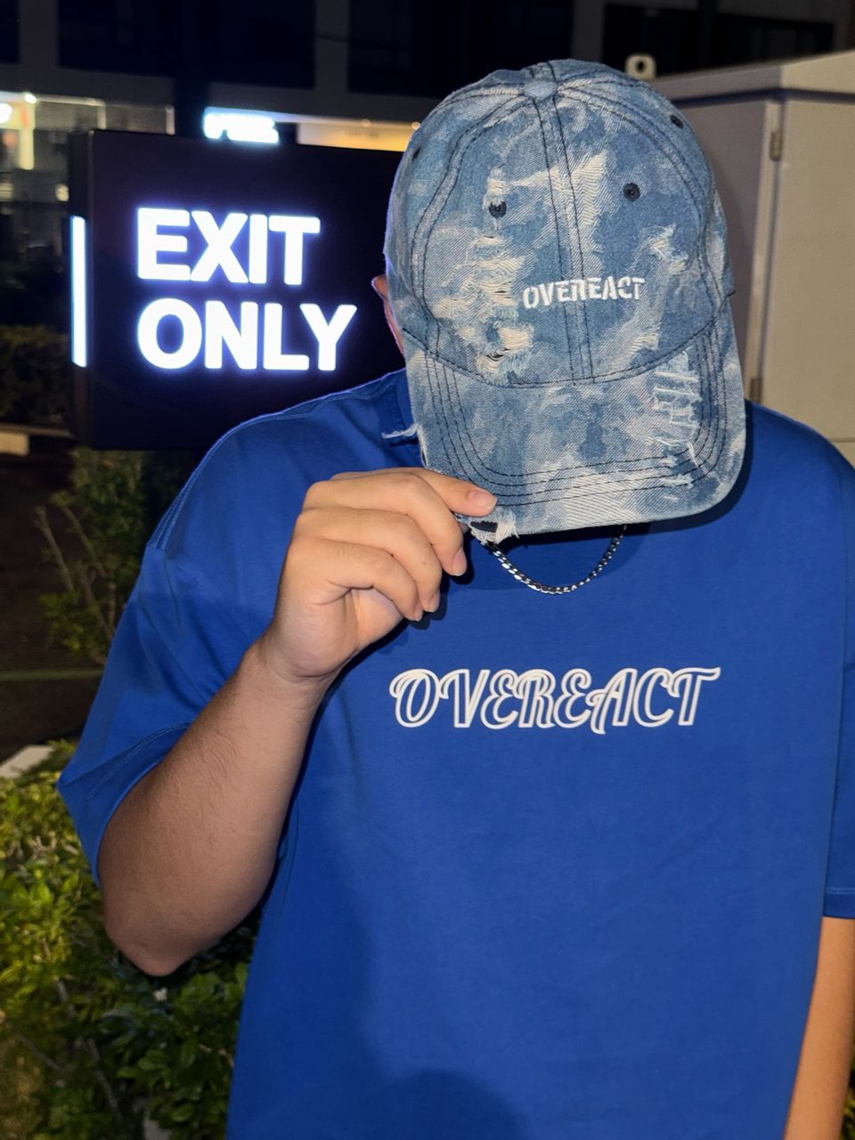 Distressed Dark Blue Camo Cap