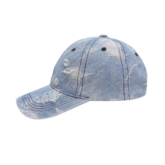 Distressed Light Blue Camo Cap