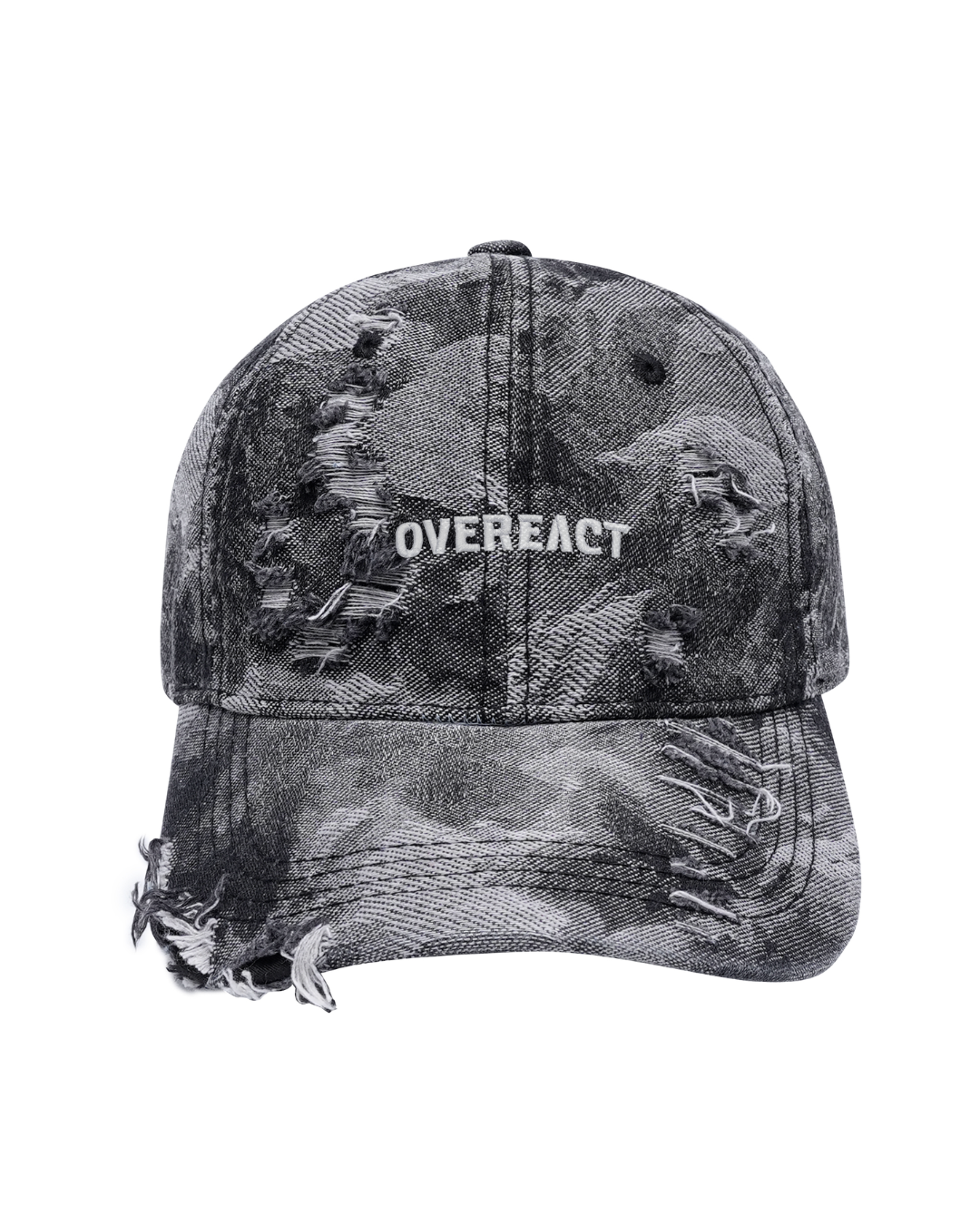 Distressed Black Camo Cap