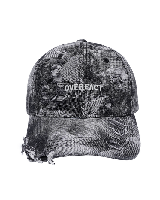 Distressed Black Camo Cap