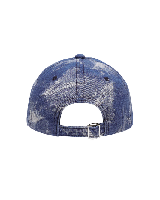 Distressed Dark Blue Camo Cap