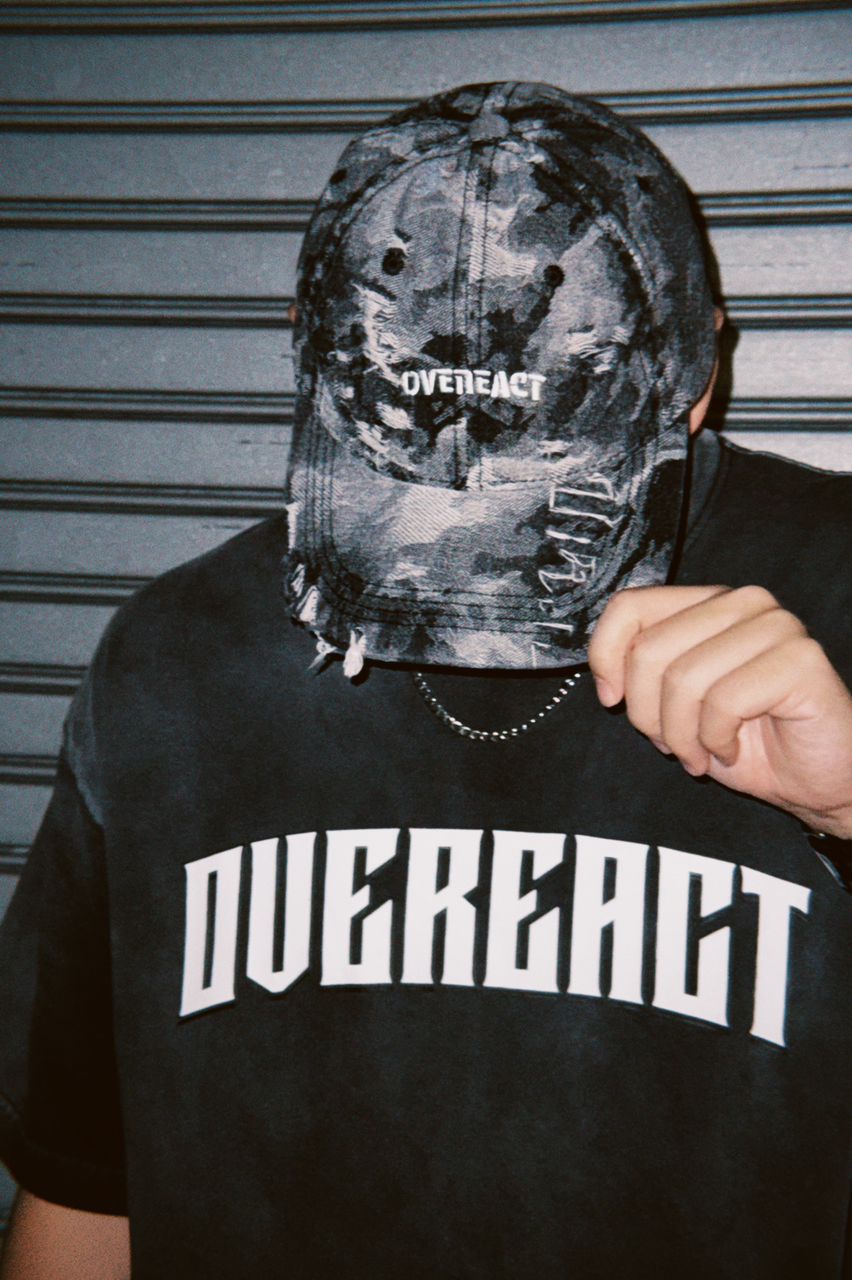 Distressed Black Camo Cap