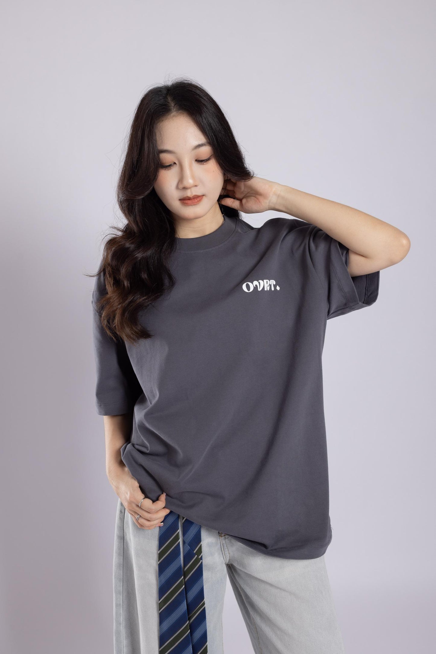 [PRE-ORDER] CLUB : Off The Script Charcoal Oversized Tee
