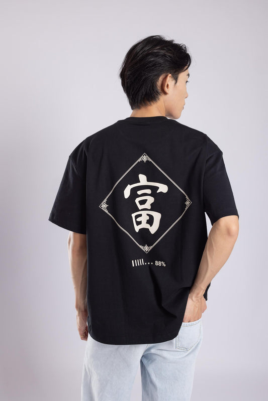 [PRE-ORDER] DIAMOND: Fortune Black Oversized Tee