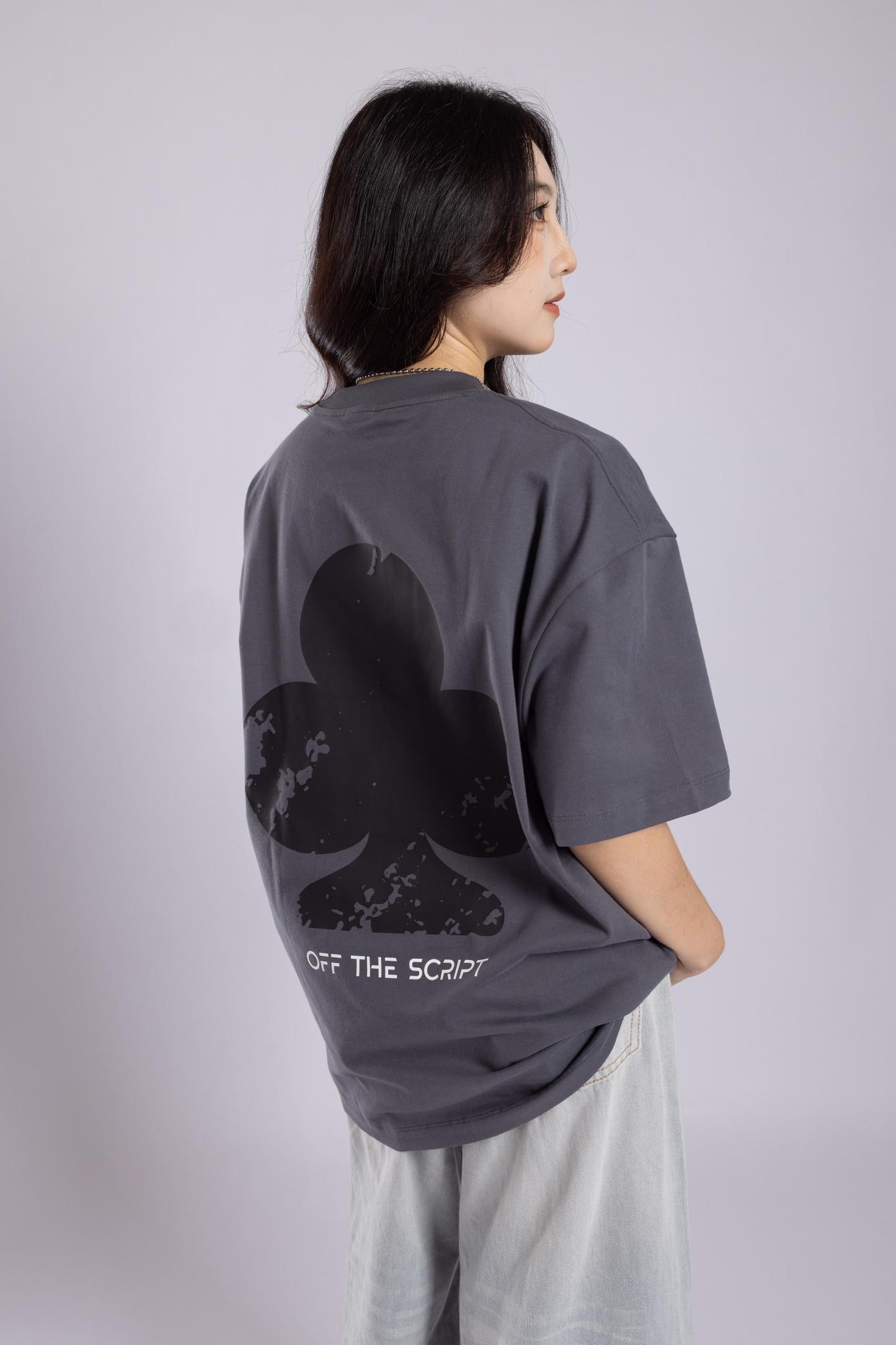 [PRE-ORDER] CLUB : Off The Script Charcoal Oversized Tee