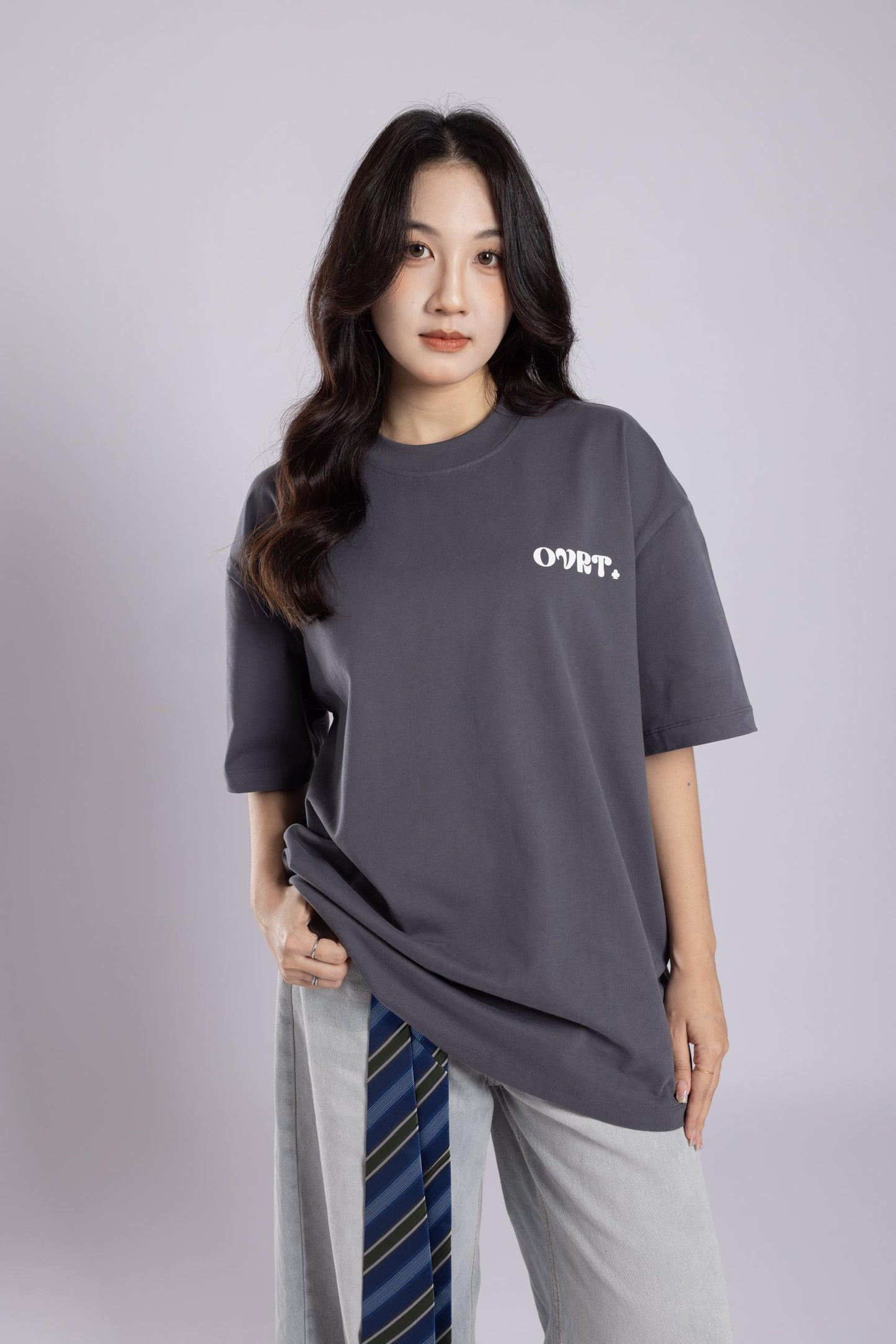 [PRE-ORDER] CLUB : Off The Script Charcoal Oversized Tee