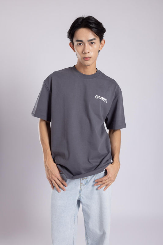 [PRE-ORDER] CLUB : Off The Script Charcoal Oversized Tee
