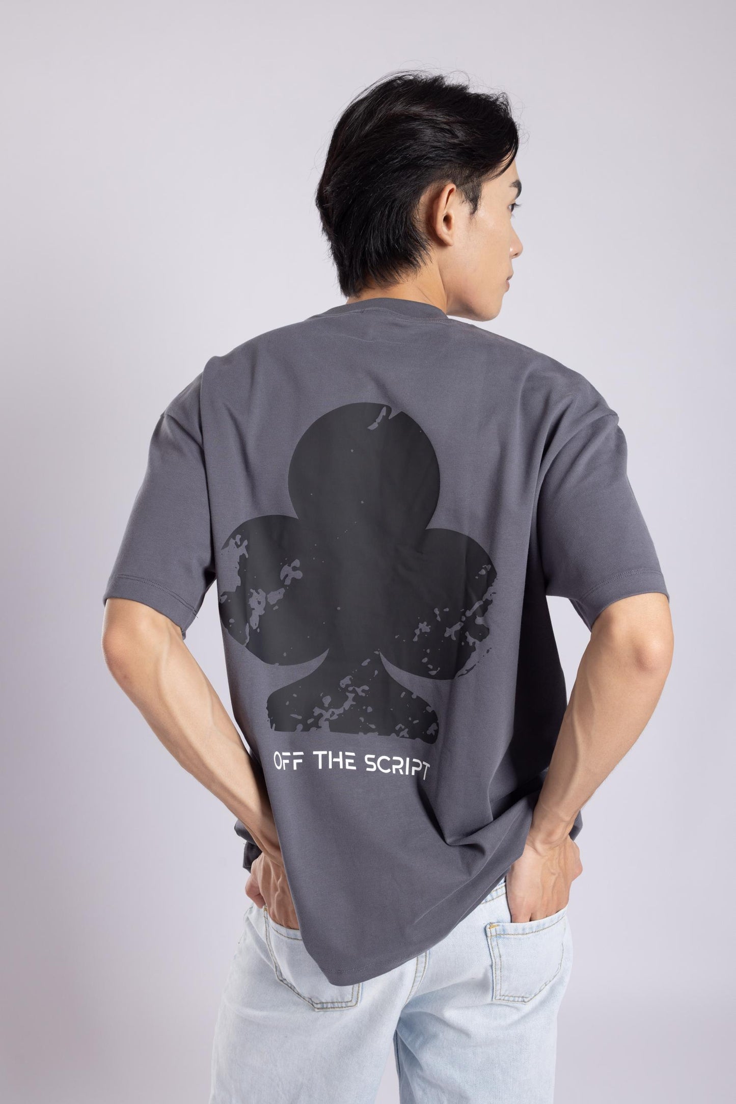 [PRE-ORDER] CLUB : Off The Script Charcoal Oversized Tee