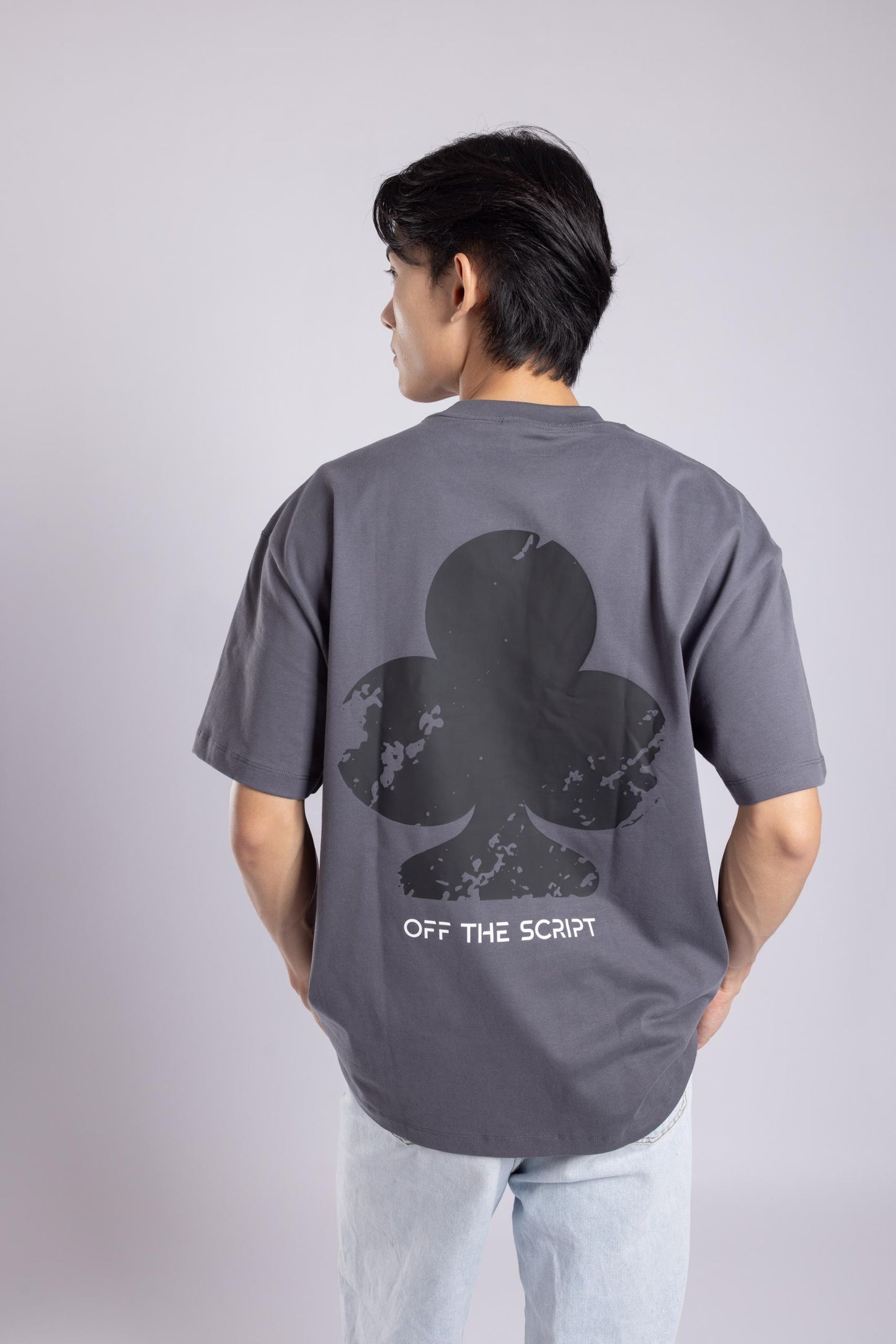 [PRE-ORDER] CLUB : Off The Script Charcoal Oversized Tee