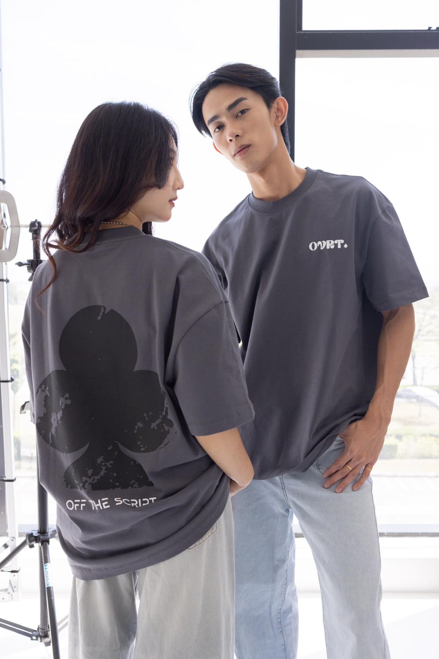 [PRE-ORDER] CLUB : Off The Script Charcoal Oversized Tee