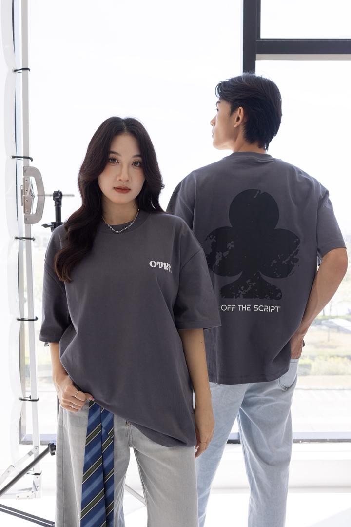 [PRE-ORDER] CLUB : Off The Script Charcoal Oversized Tee