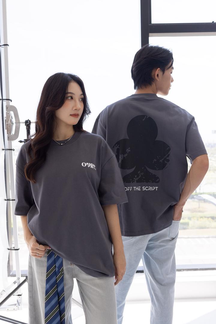 [PRE-ORDER] CLUB : Off The Script Charcoal Oversized Tee