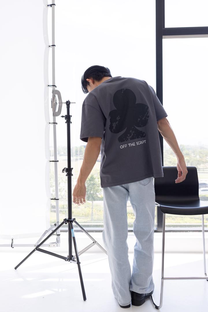 [PRE-ORDER] CLUB : Off The Script Charcoal Oversized Tee
