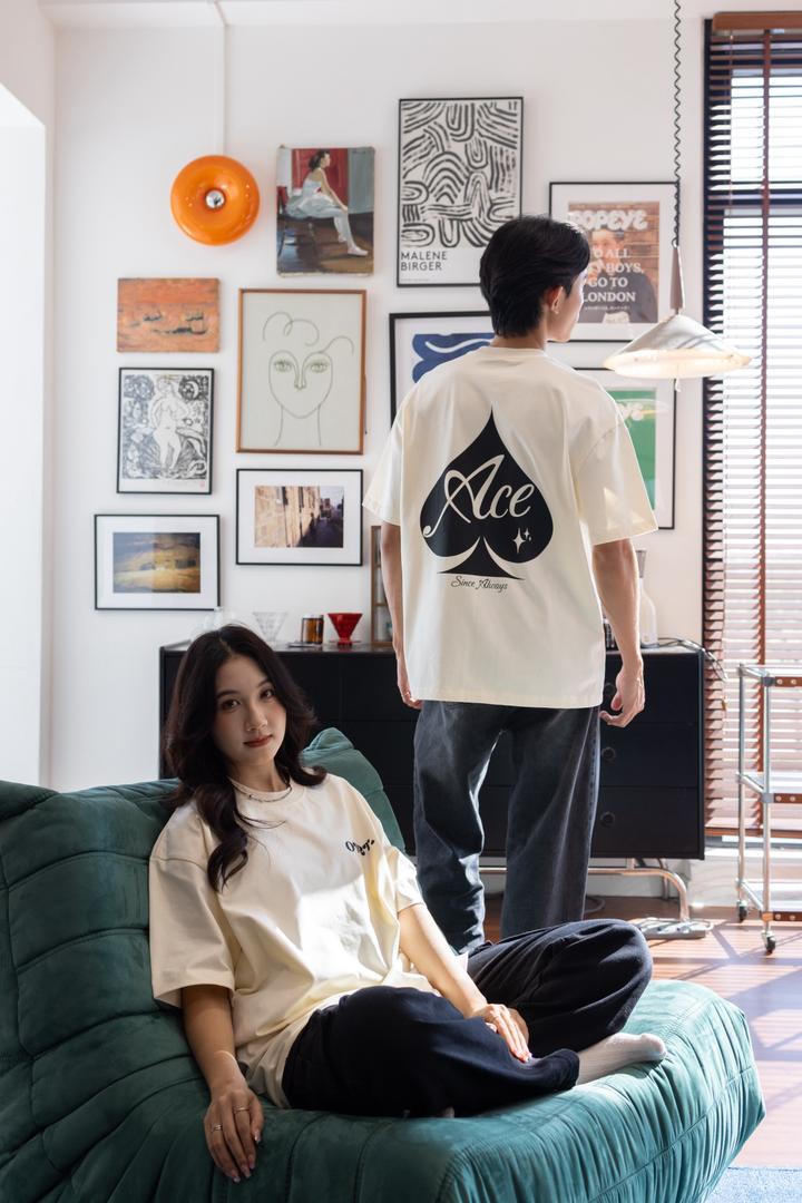 [PRE-ORDER] SPADE: ACE Beige Oversized Tee